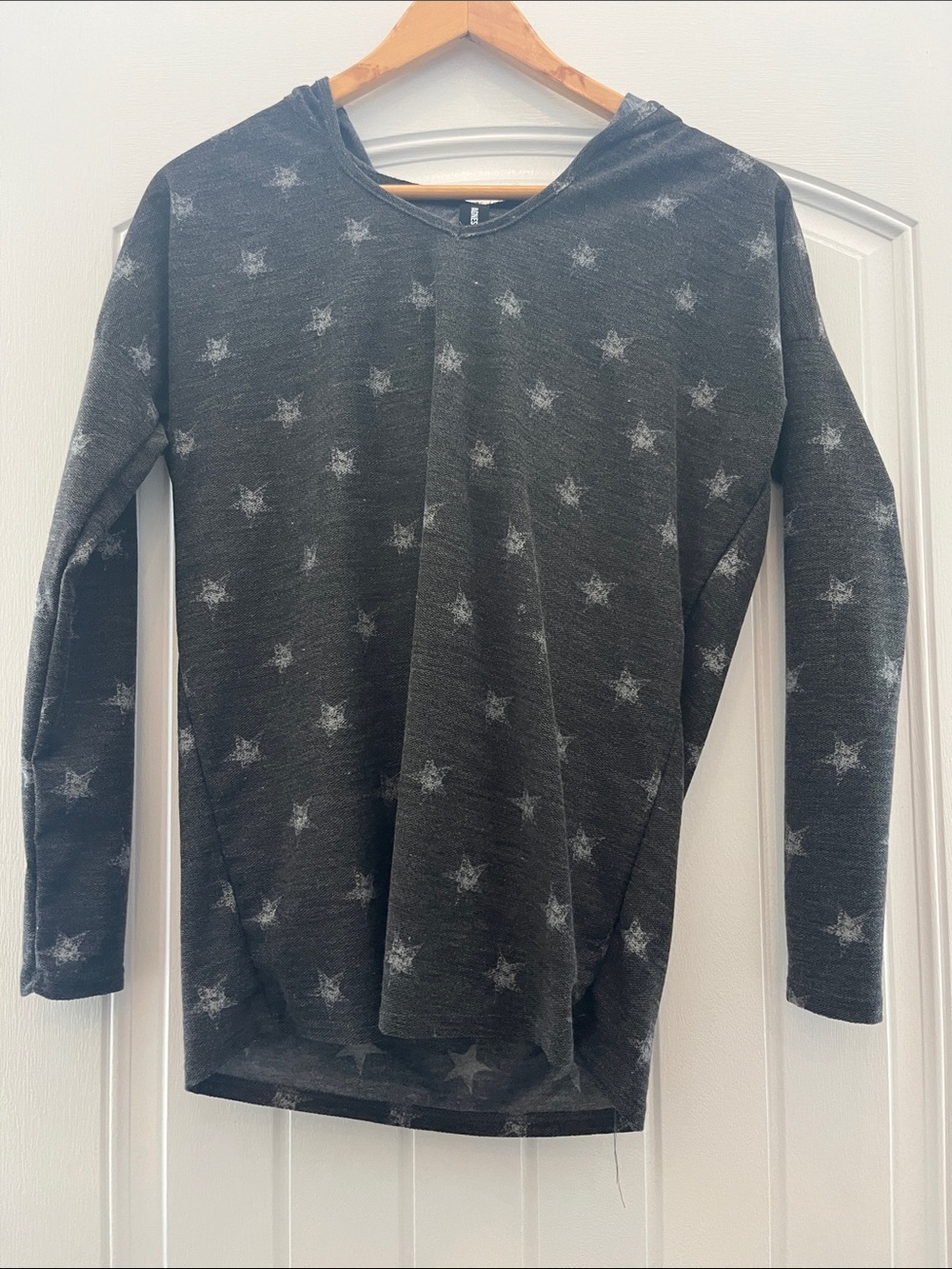 Agnes & Dora Gray Star Print Hoodie Sweatshirt